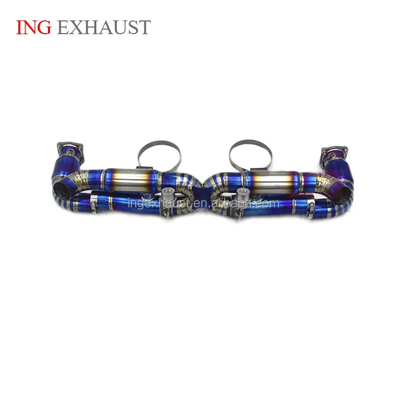 ING Exhaust System Titanium Alloy Catback For Porsche 911 997.2  Turbo With Muffler Valves Pipes Exhaust Auto Performance Parts