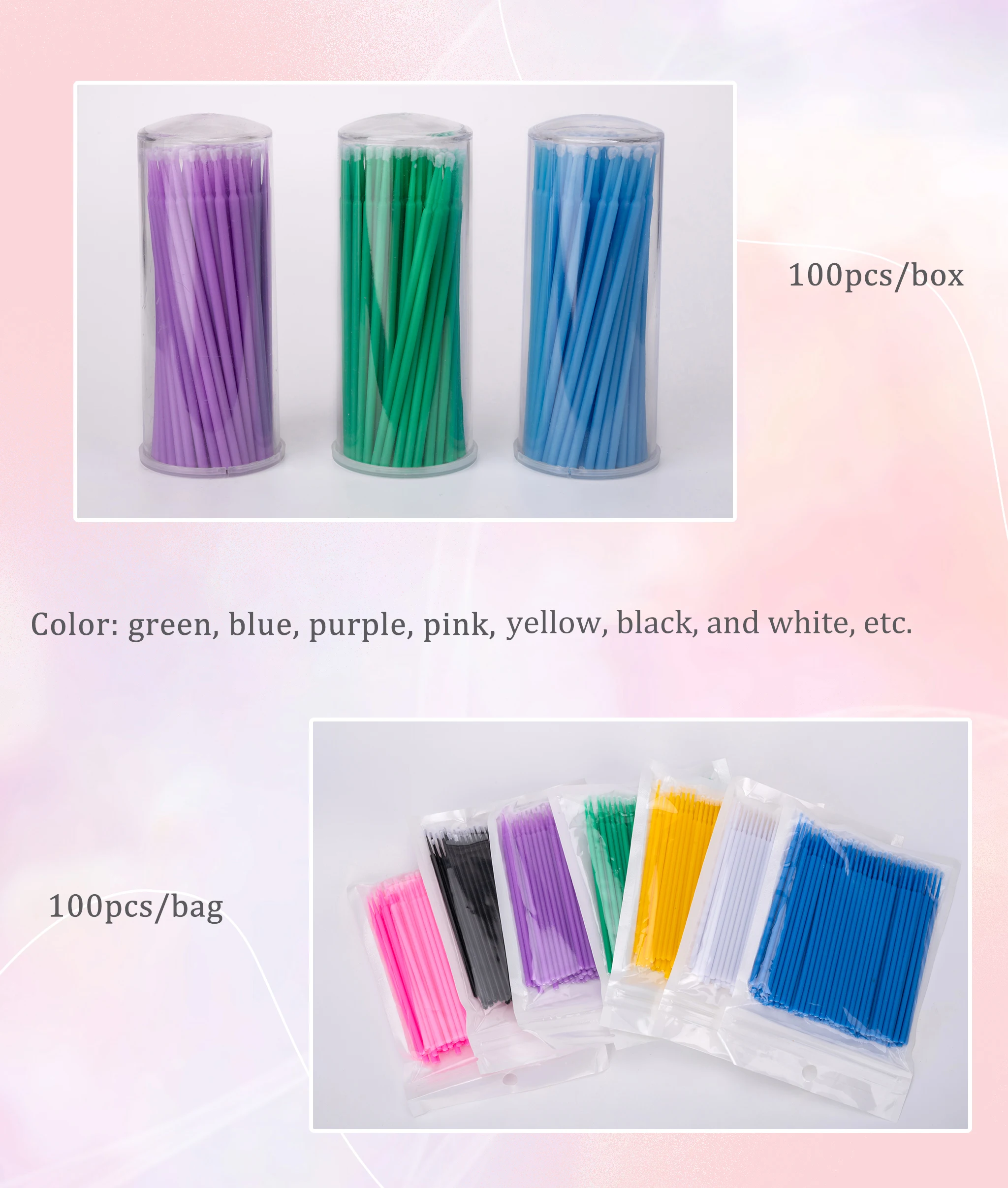 SP EYELASH Factory wholesale 100pcs/bag Micro Brush Disposable Dental Micro Applicator Brush