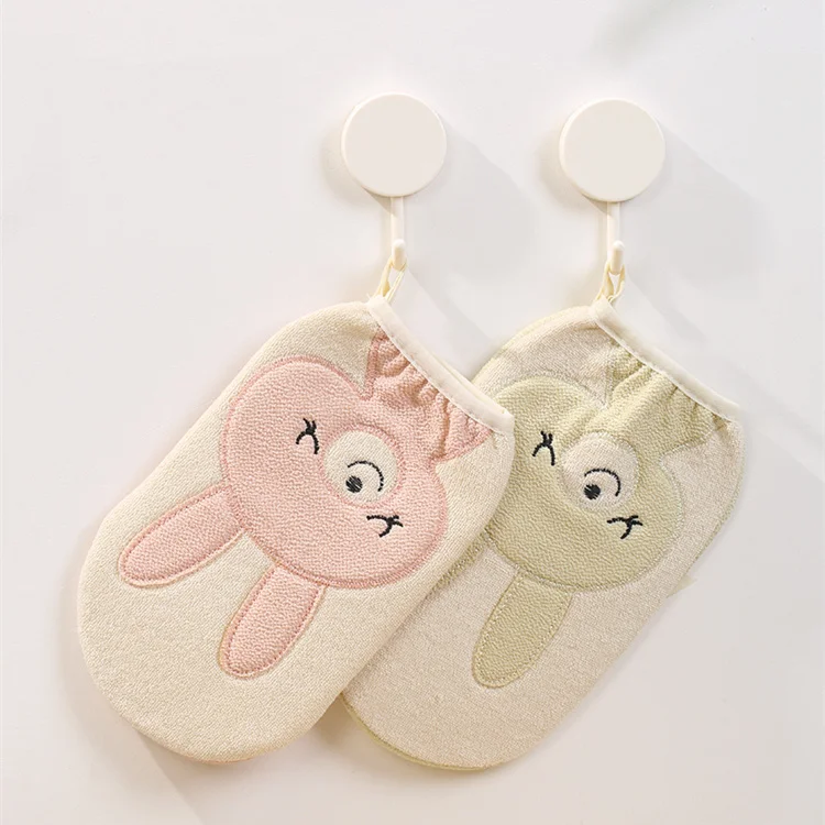 Best Seller Products 2024 Bath Sponge For Shower Dead Skin Remover Soft Gloves Animal Rabbit Shape Bath Sponge Mitts