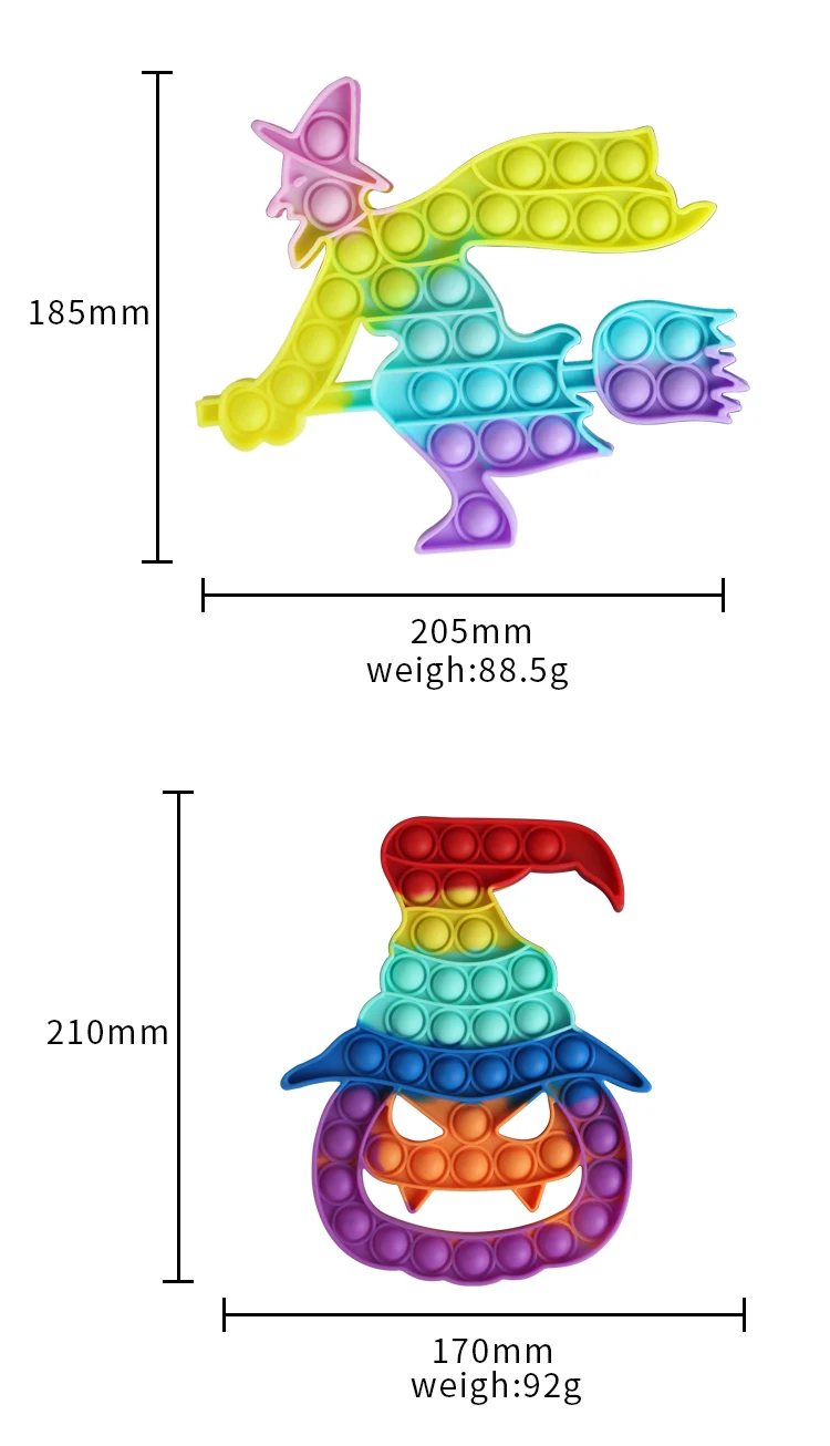Halloween pop Fidget Toy, Pure Compression Silicone Push Pop Bubble Fidget Sensory Toy