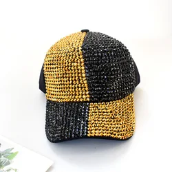 Hot selling two-color rhinestone design hip hop hat baseball cap with custom logo suitable for show dancing pointed hat unisex