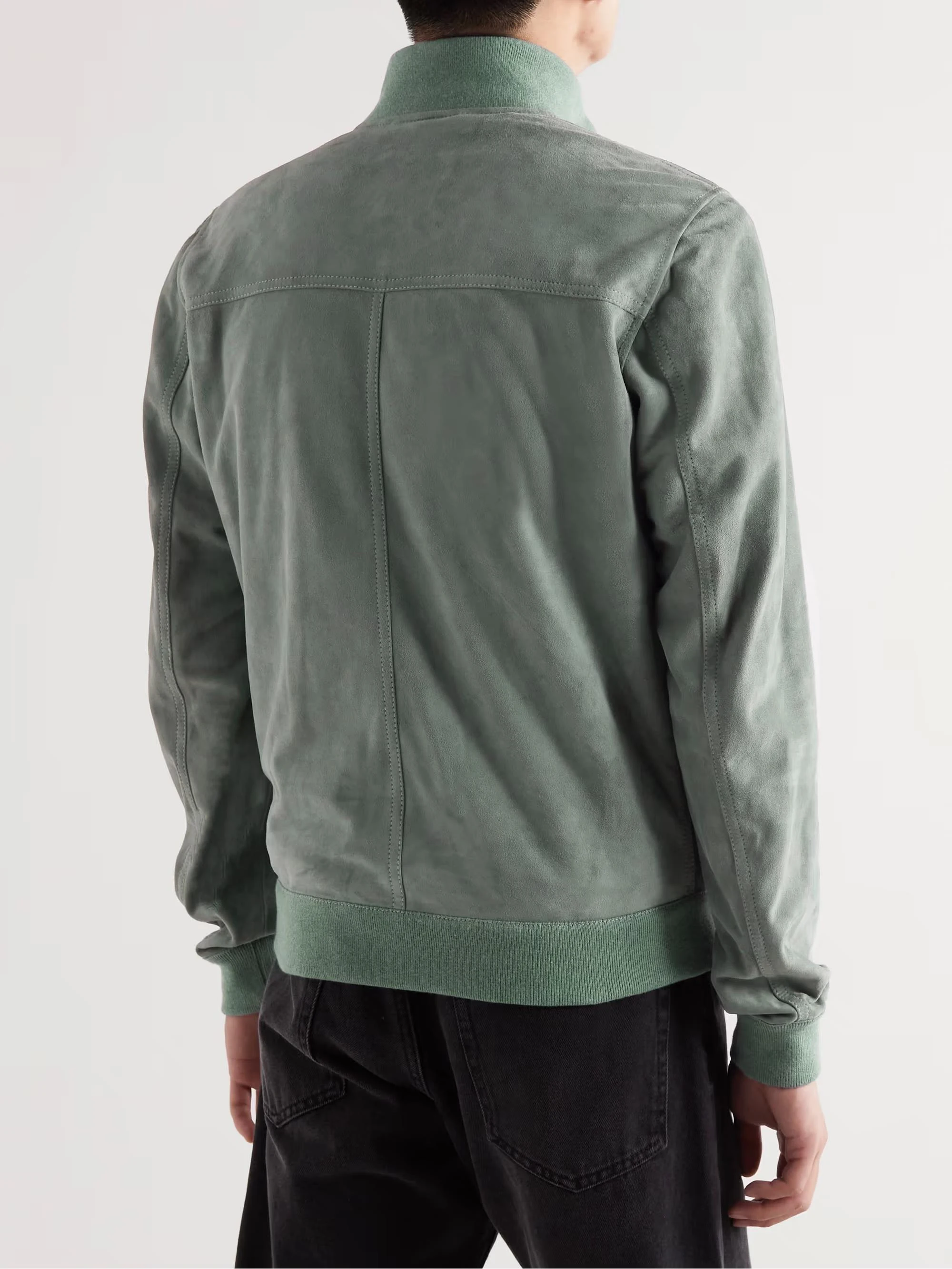 Fashion Solid Color Button Up Flap Pockets Simple High collar Coat Suede Jacket For Men