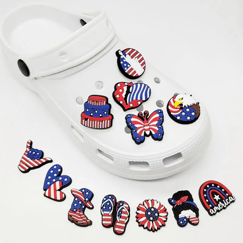 Independence Day clog charm shoe clog decoration PVC soft rubber accessories New Arrival Cartoon Yoda Star Japanese anime Wars