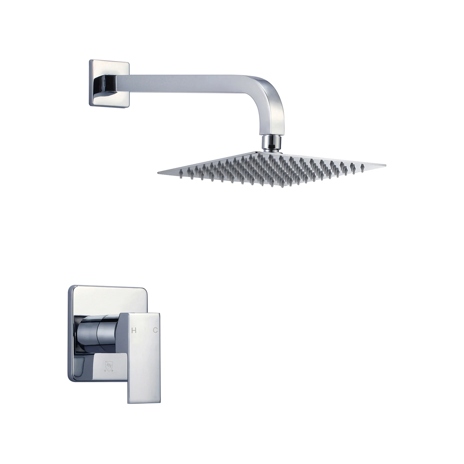 Single-Handle Shower Faucet Systems, 8 Inch Rain Shower Wall Mounted Shower Trim Kit with Shower Head, (Shower Valve Included)