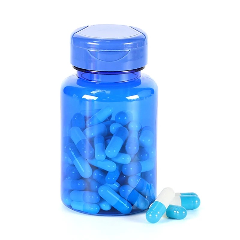 Plastic Vitamin Supplement Bottle Pet Capsule Tablet Pill Bottle Red Blue Orange Color 120ml Plastic Container