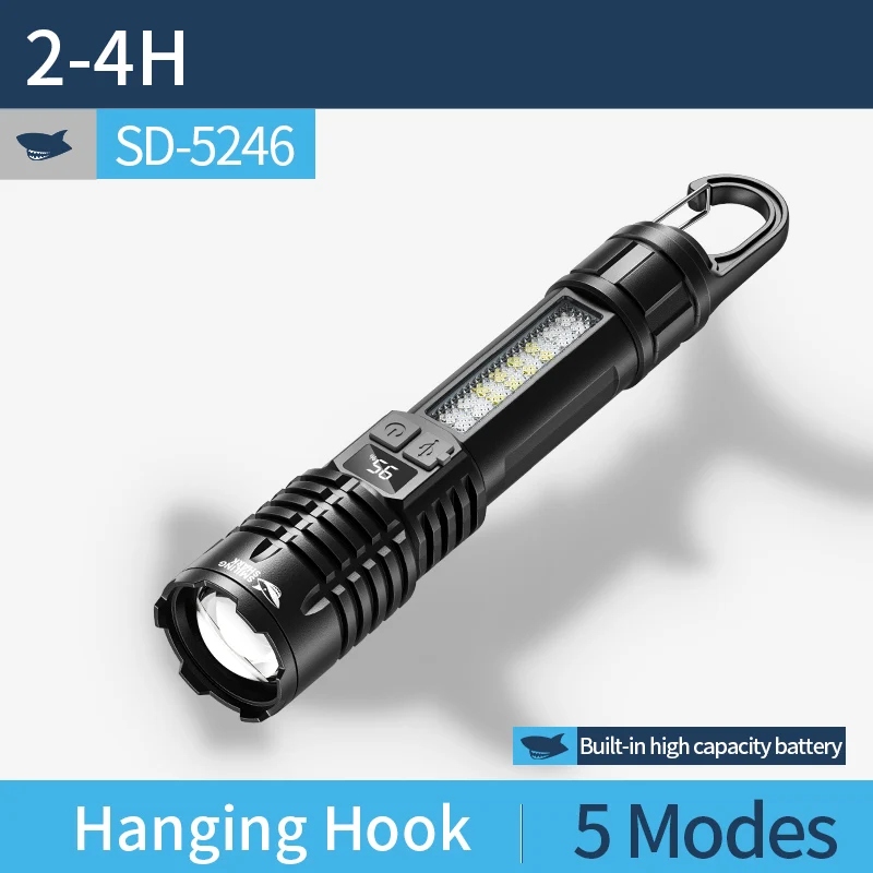 Outdoor Camping LED Flashlight 10000mAh Rechargeable Super Long Range Night Emergency Spotlight
