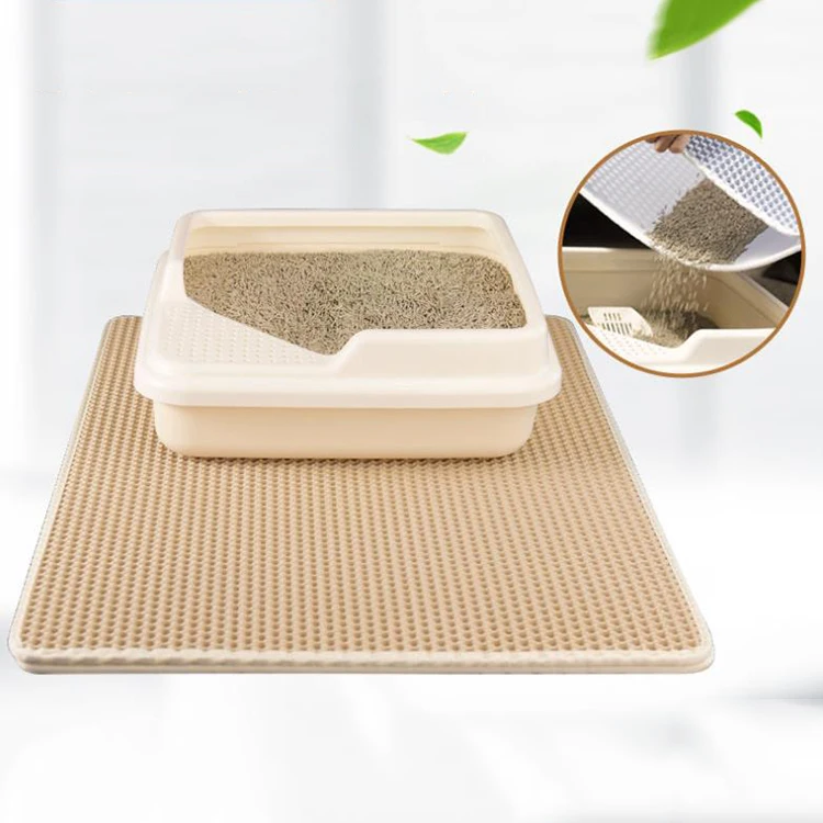 Eva cat litter trapping mat trapper cat litter box mats  Waterproof Pet Double Layer  Litter Mat