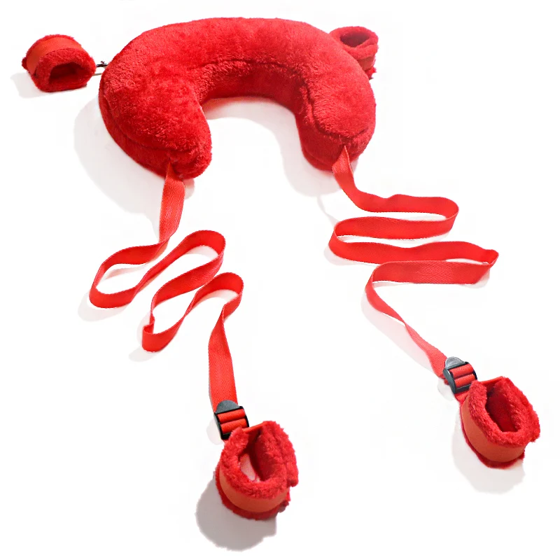 SM Sex Bed Bound Legs Pillow with Flirting Handcuff Adult Sex Toys for Couples Bound Props for Enhancing Sexual Experience