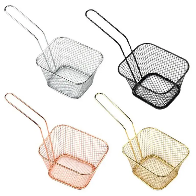 Mesh French Chip Frying Serving Stainless Steel French Fries Fry Basket