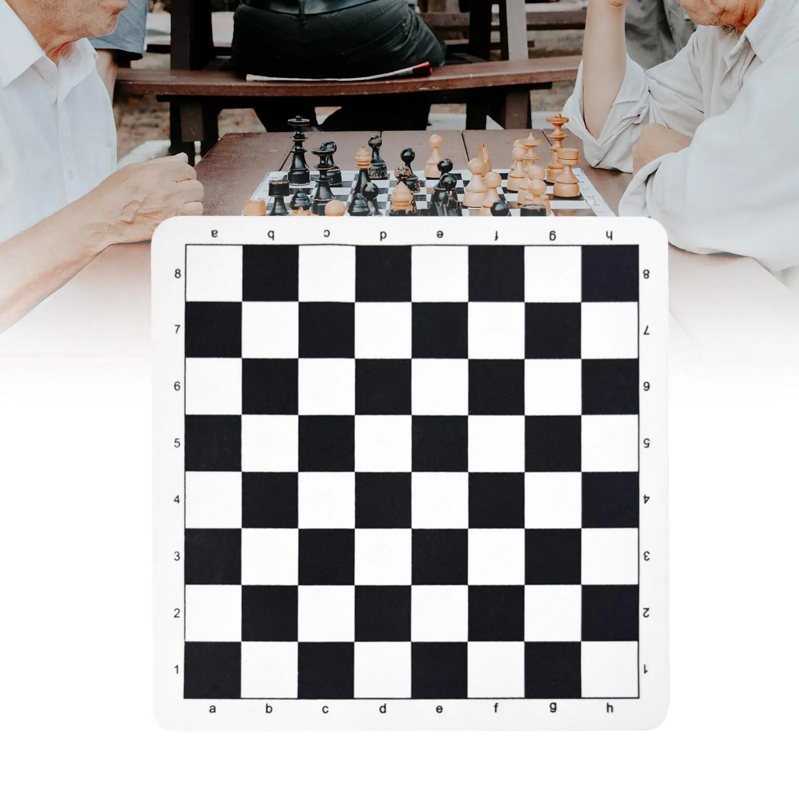 2 Ways PU Leather Tournament Roll up Chess Board Chess Rollable Chess Mat Travel Backgammon Board Game