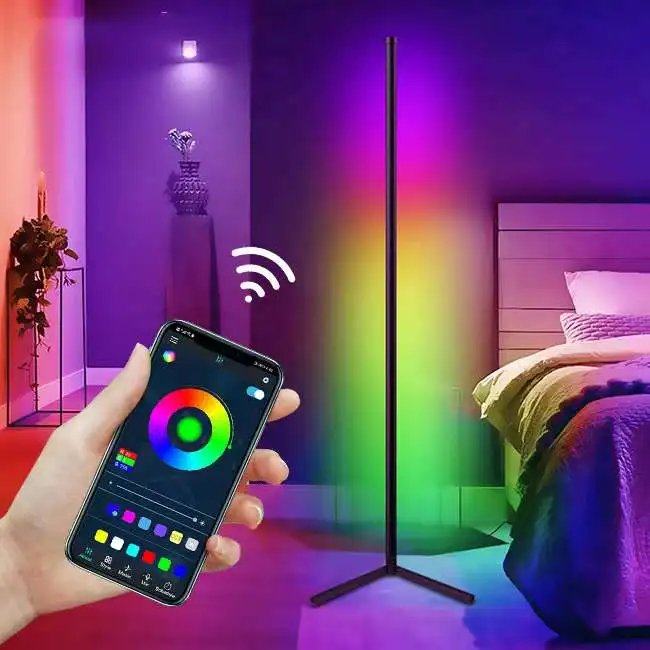 Dream color 140cm Remote Controlled LED Light   For Living Room Tripod Corner rgb with control smart app Floor Lamp
