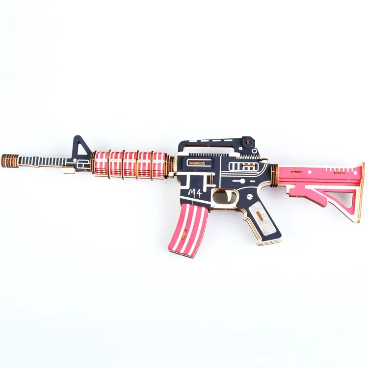 New-Land 3D Puzzle Educational Wooden Toys of Machine Gun
