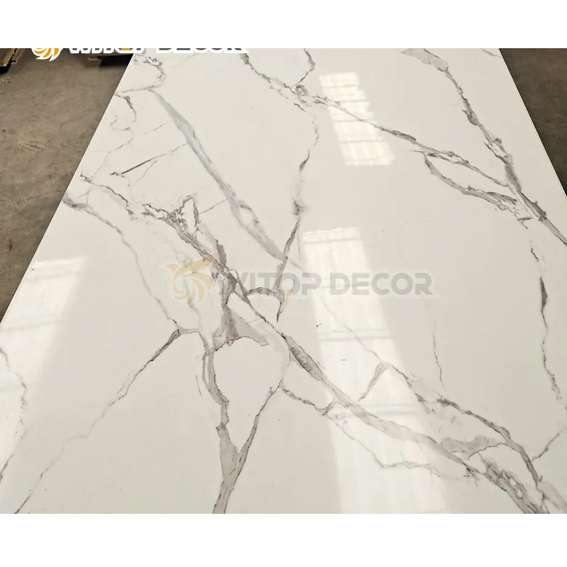 Factory price waterproof latest design golden line uv board pvc marble sheet for hotel decoration