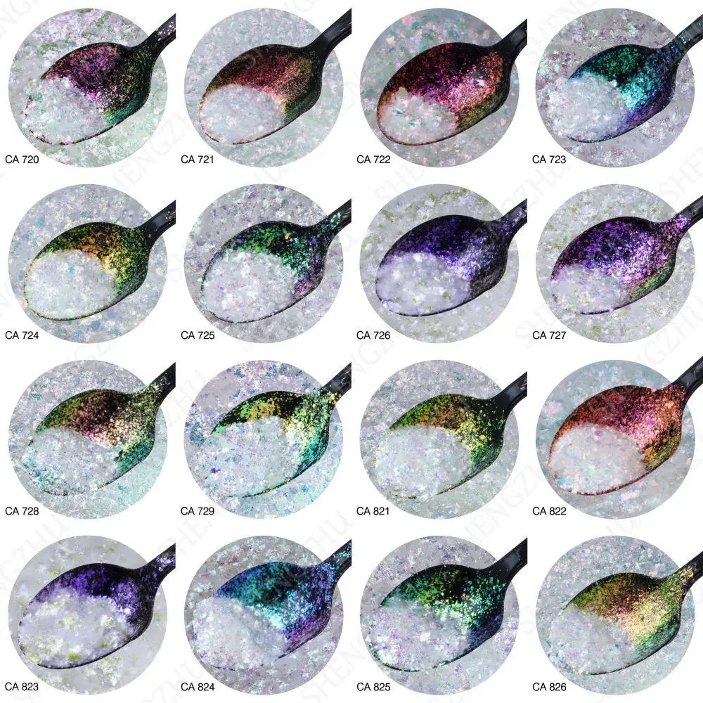 Factory Bulk Iridescent Aurora Opal Nail Glitter Eye Flake Chameleon Chrome Transparent Flakes