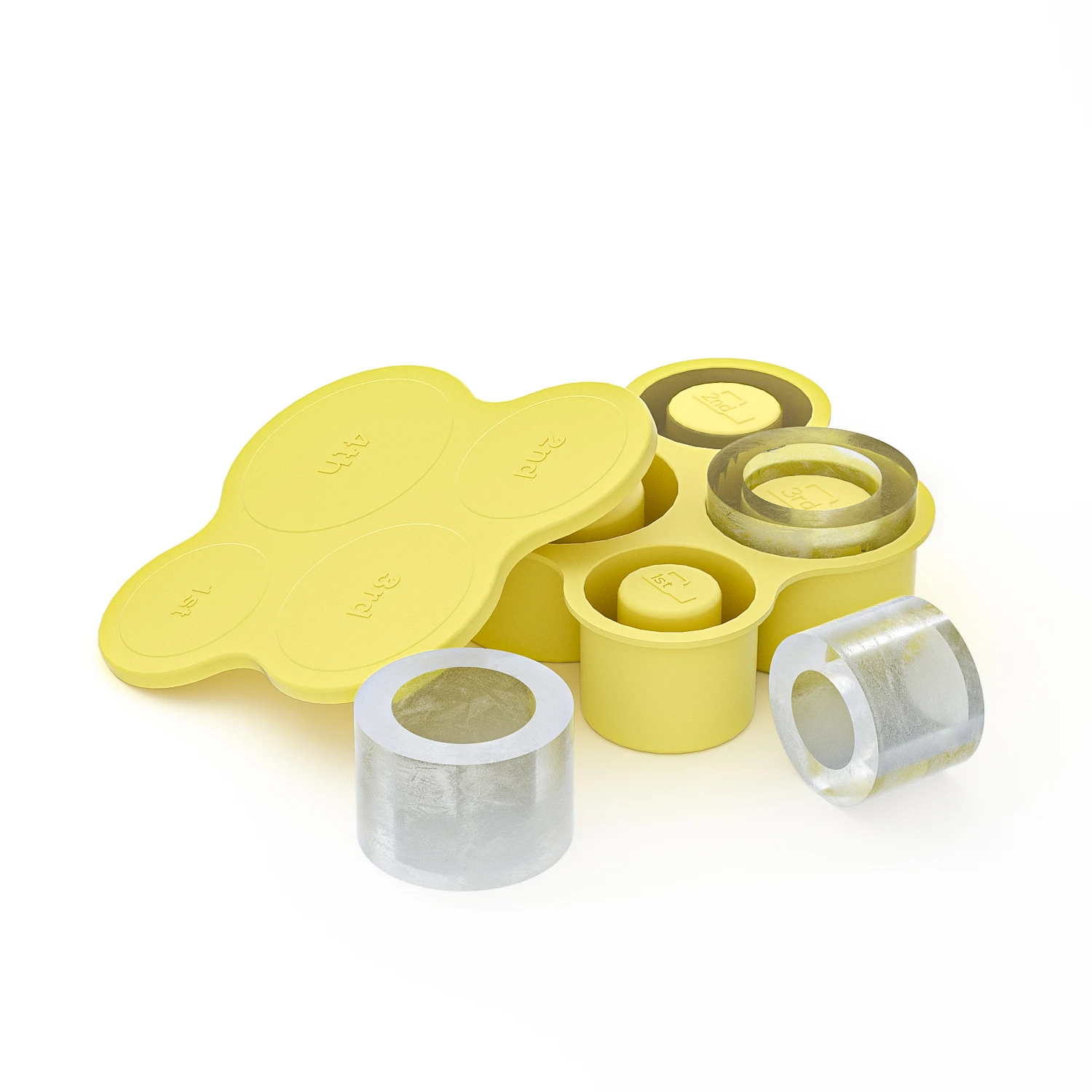 Hot Selling Reusable Best Silicone Stanley Cup Accessories 4 Cavity Silicone Ice Cube Tray for Drinking