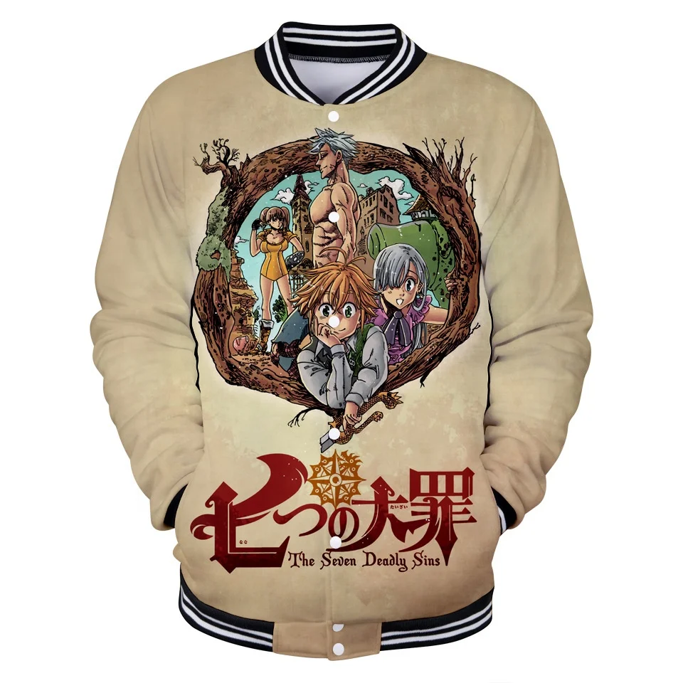 Top Sale New Design 3d Digital Printed Jacket Baseball Shirt Wholesale Japanese Anime Baseball Jacket Suppliet From China