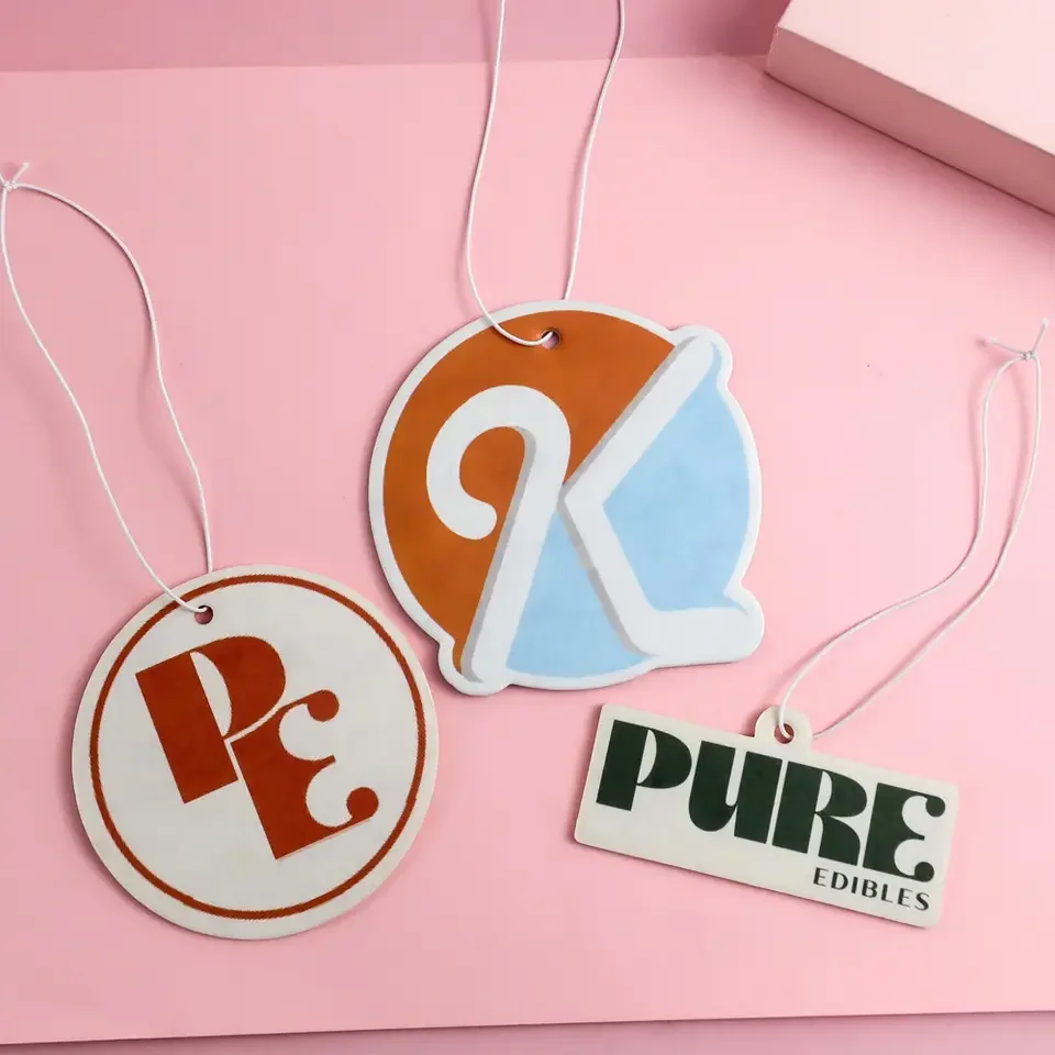 Custom other christmas decorations gifts paper car card air freshener manufacturer for motorcycles