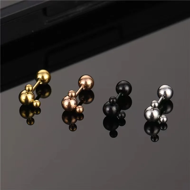 Factory Wholesale Fashion Stainless Steel Ball Mouse Animal Stud Earrings men or women ear rings
