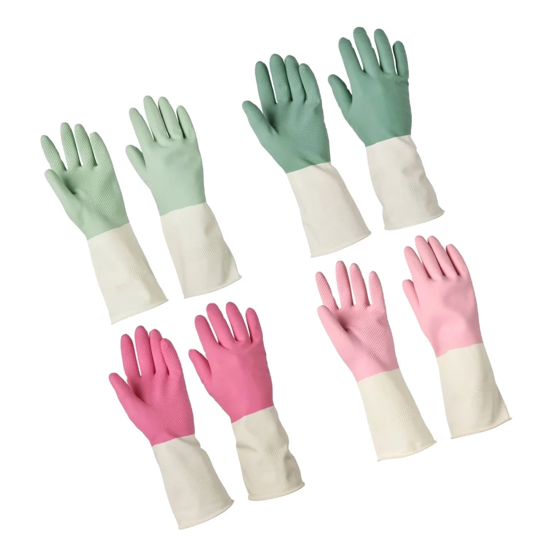 Guantes del hogar del lavadero del lavado de platos de la limpieza de la cocina del latex de goma de la fabrica de China