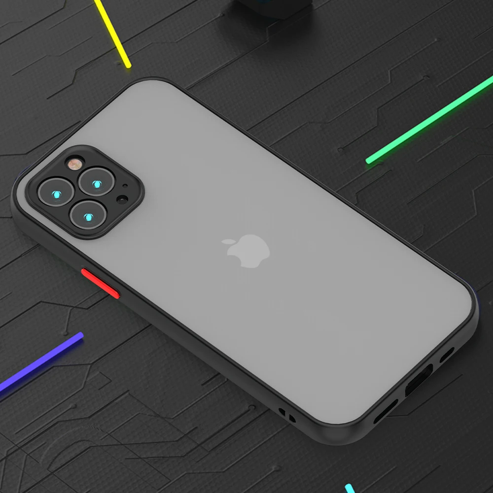  Чехол для iPhone 12 11 Pro Ультратонкий чехол из ТПУ и поликарбоната X/XS MAX XR 8 7 6/6s Plus прозрачная матовая задняя крышка мобильного