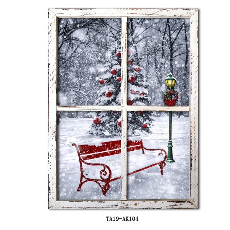 custom Wall Painting Led Canvas Painting for Home Christmas Decoration Car Cross Framed Art Flower Safe Christmas Tree Red