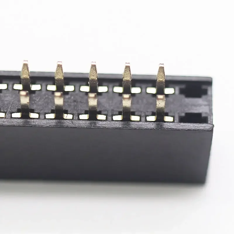High quality connector 2.54Mm pitch board to board H1.0/1.5/2.0/2.5 dual row right angle 2.54mm female header connector