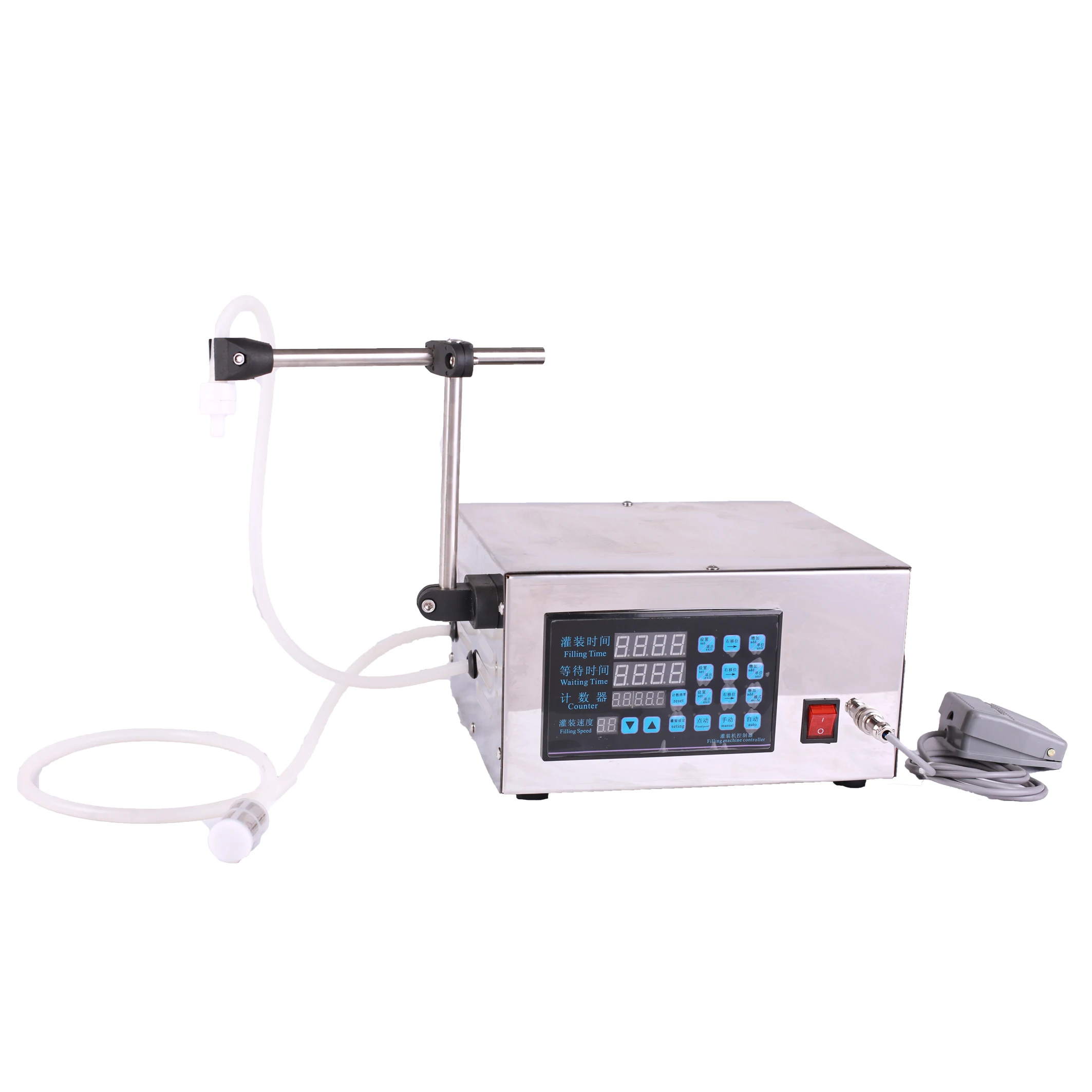 Hot Sale Top Desktop 4 Heads Digital Semi Automatic Liquid Filling Machine With Conveyor Belt