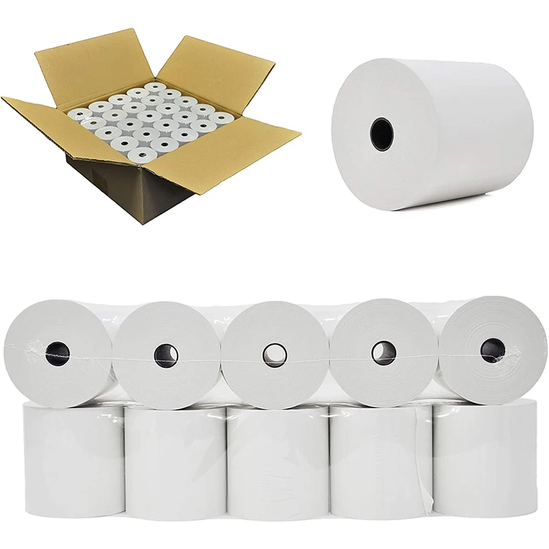80x80 Bpa Free Cash Register 3 1/8 x 230 57*40mm Till Direct 52gsm 55gsm 58gsm Printer Receipt Thermal Paper Roll for POS/ATM