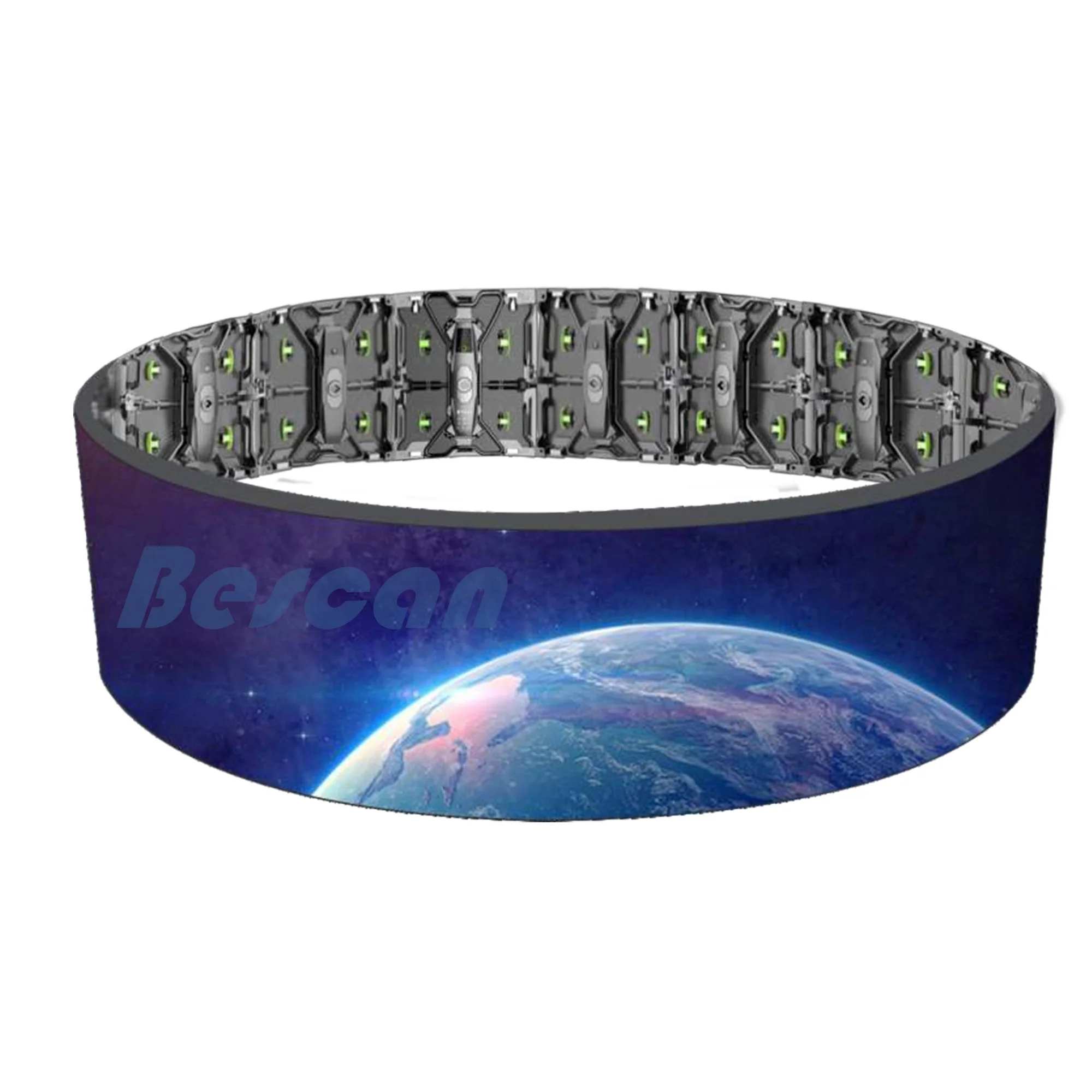 BESCAN display cabinet rental p3.91 curved jumbotron led video screen Curtain digital advertising curved flexible customized