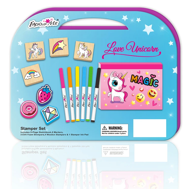 new design gifts Fashion  your own stamper set with color markers for kids