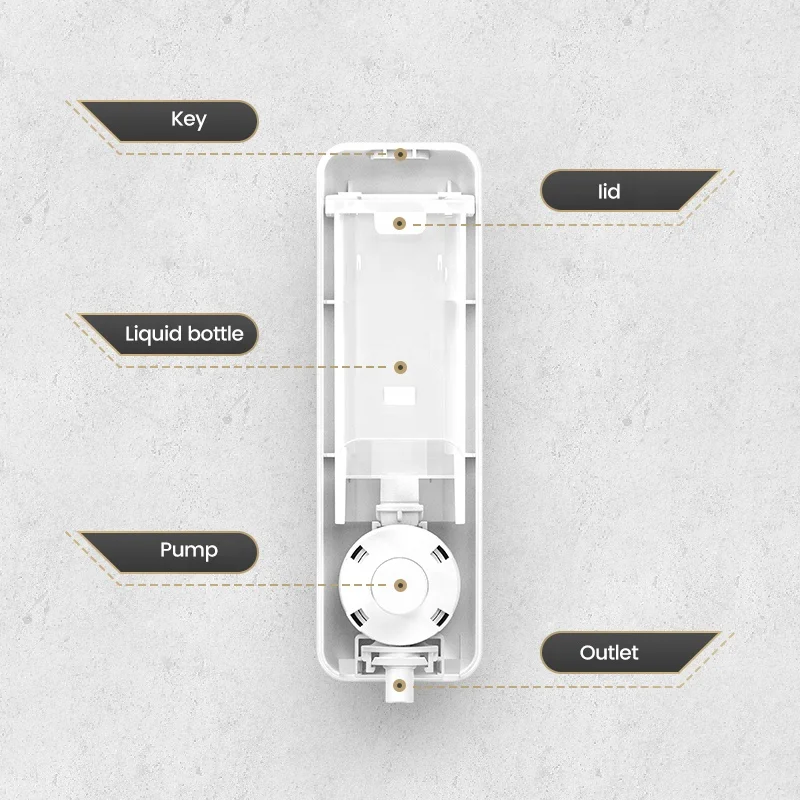 Hotel Bathroom Double Soap Dispenser Shower Soap Dispenser Pump Wall Mounted Shampoo