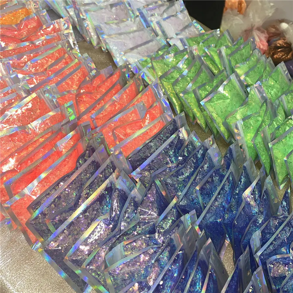 2oz Laser Bag Christmas Makeup Multi Color Hex Polyester Glitter Mix for Face Body Hair Eyes Nails Festival Decoration