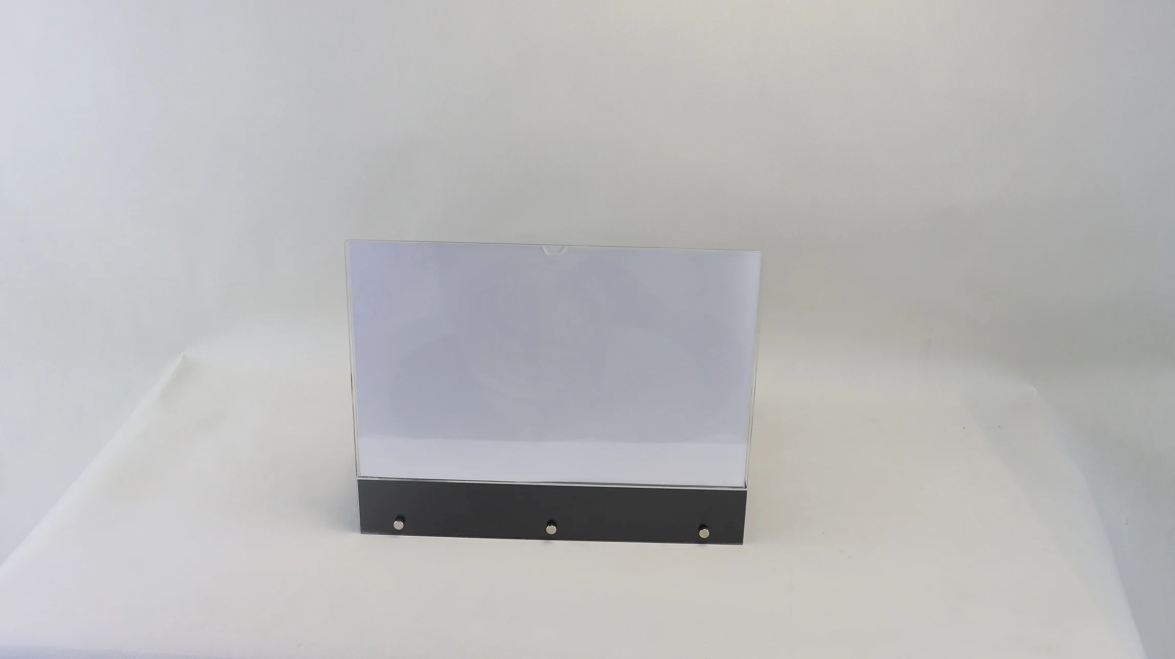 Custom acrylic countertop skin care beauty powder makeup display stand with AD insert