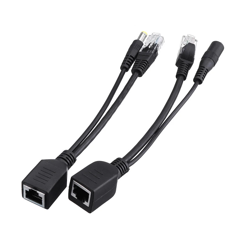 1 Pair POE Adapter Cable Tape Screened POE Switch Cable POE Splitter Injector Power Supply 12V Synthesizer Separator Combiner