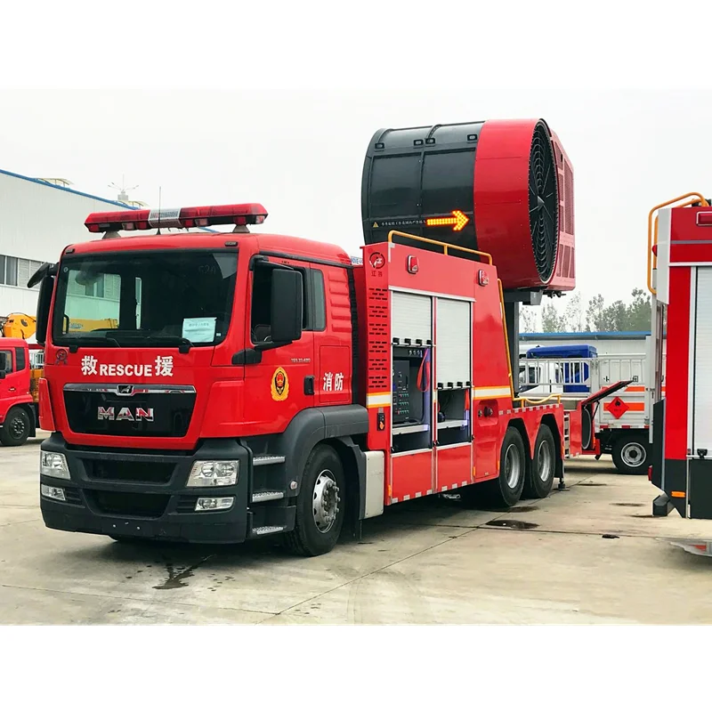 MAN 4X2 Scania LHD Foam/dry powder/water tank fire engine truck Smoke exhaust engine Smoke exhaust engine