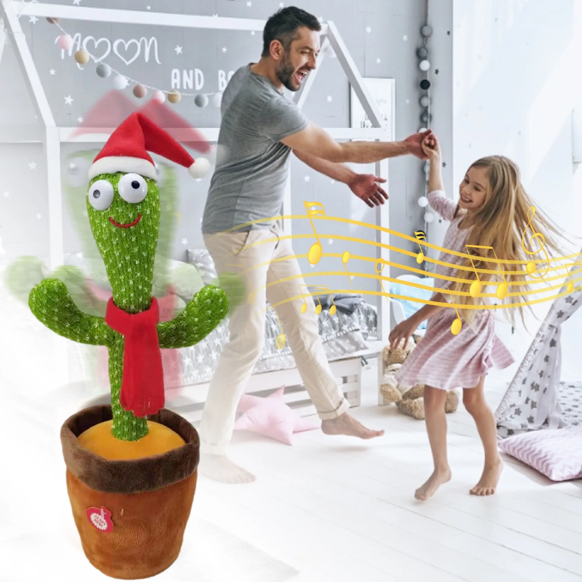 Electric Dancing Cactus Plush Toy Unisex Birthday Gift for 2-4 Years and 5-7 Years Promotional Toy for Kids