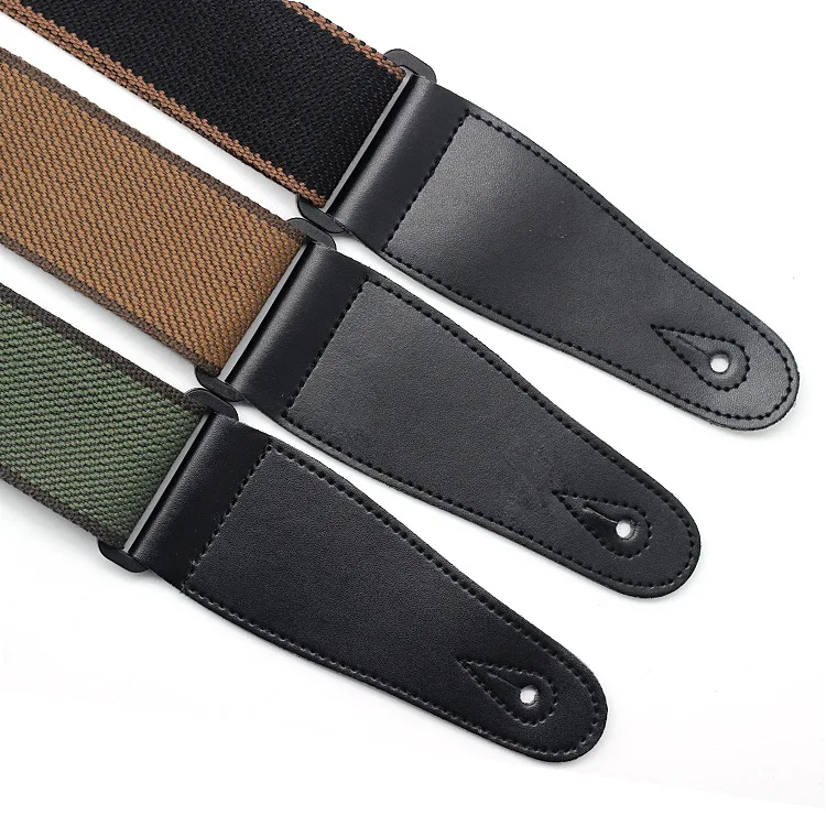 Cotton guitar strap for musical instruments leather guitar strap