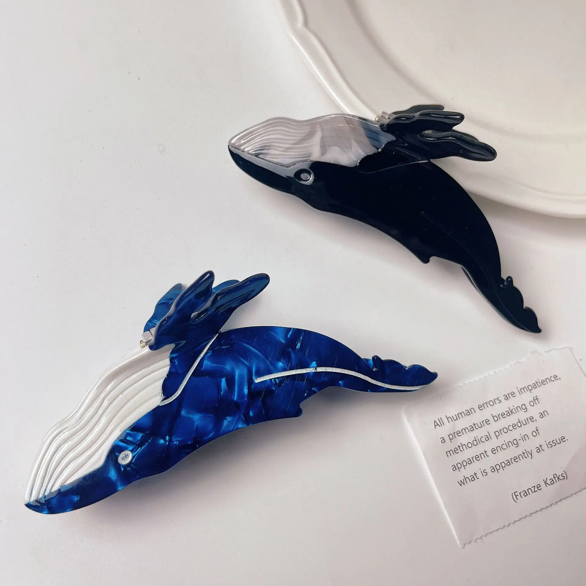 New Design Acetate Blue Whales Fish Hair Claw Clips Personalized Unique Cute Animals Hair Claw Accessories For Women
