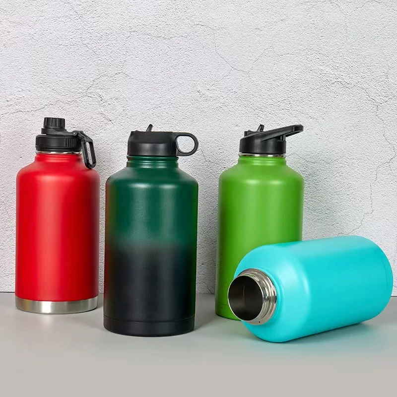 Sports Gym Fitness Bodybuilding Water Bottle Big BPA FREE 2.2L stainless steel Water Bottle