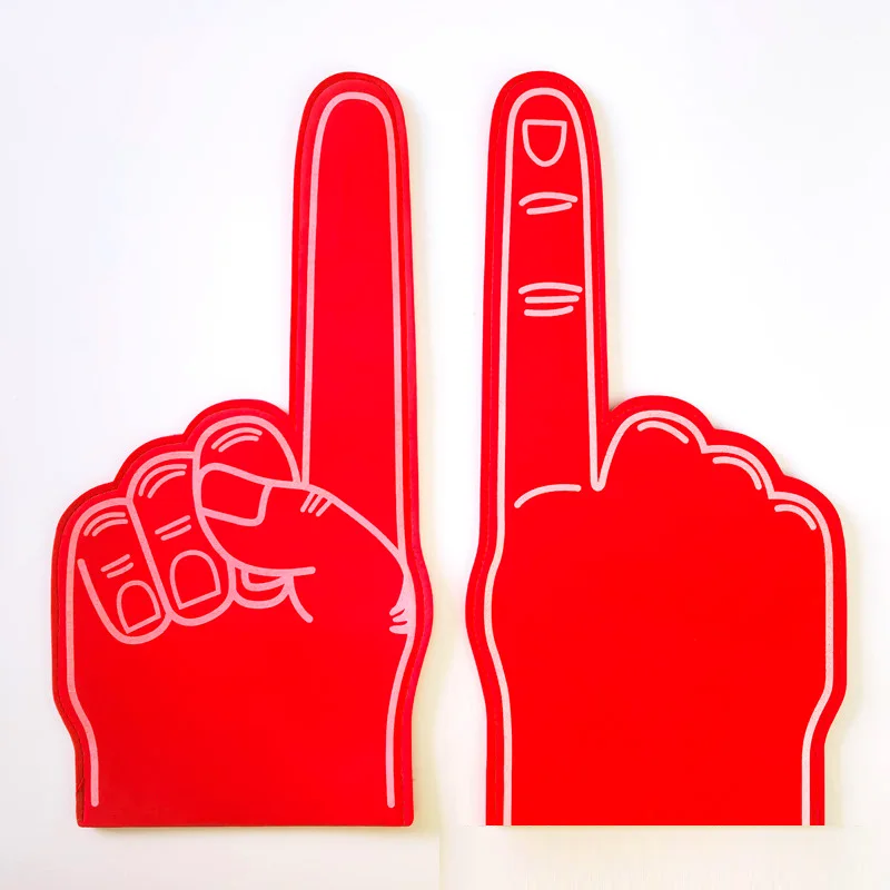 High Quality OEM Custom Logo Cheering Foam Fingers Professional Big EVA Sponge Foam Cheering Foam Hand Gloves