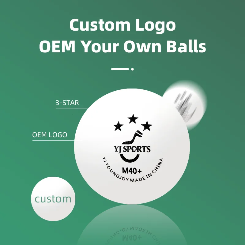 Wholesale YJ Sports M40+ pingpong products custom leisure entertainment 3 star table tennis balls