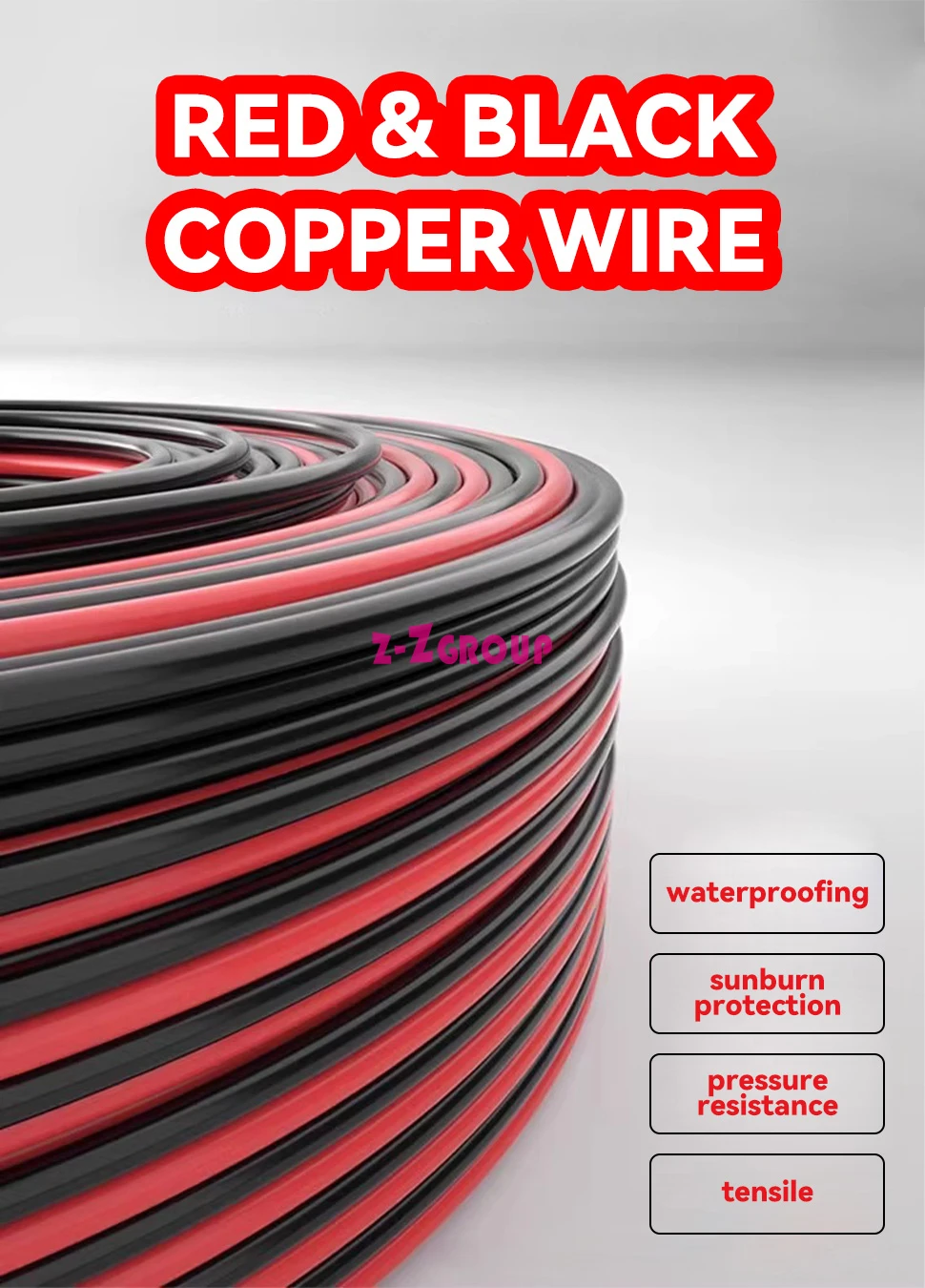 Pure Copper Red And Black Parallel Cable Led Light With Dc Power Supply Red And Black Double Cable For Led Light