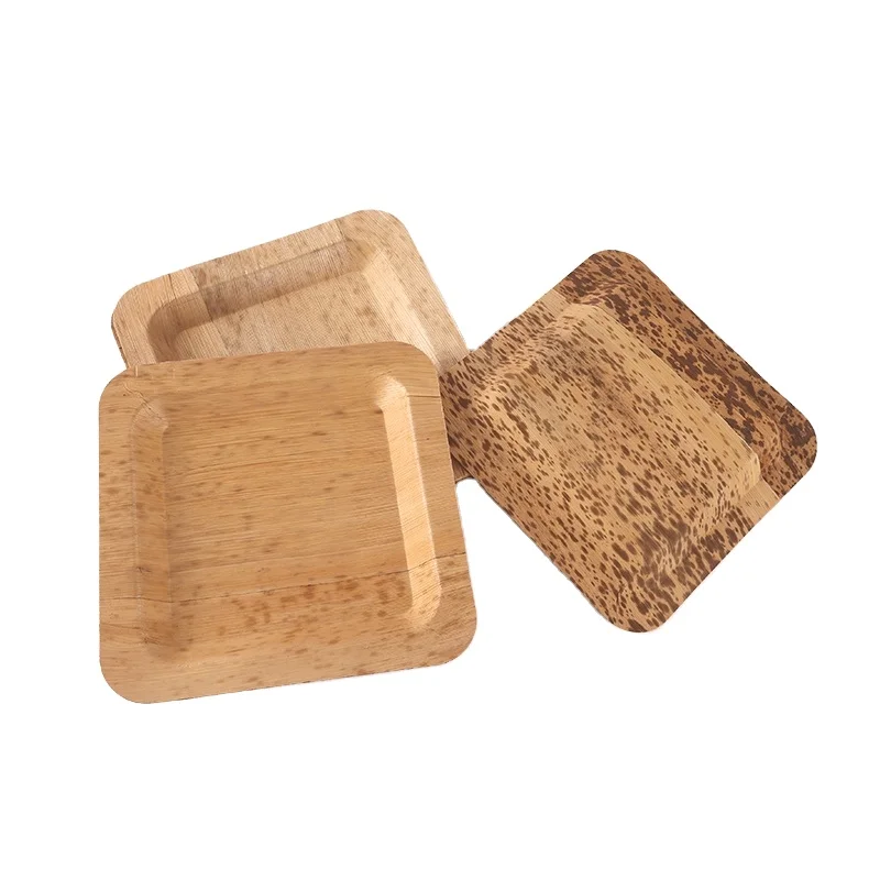 Eco Ancheng Disposable Bamboo Leaf Plates Hot Dog Trays Sushi Serving Boats for Home Shop Snack Dessert Candy Mini Plate