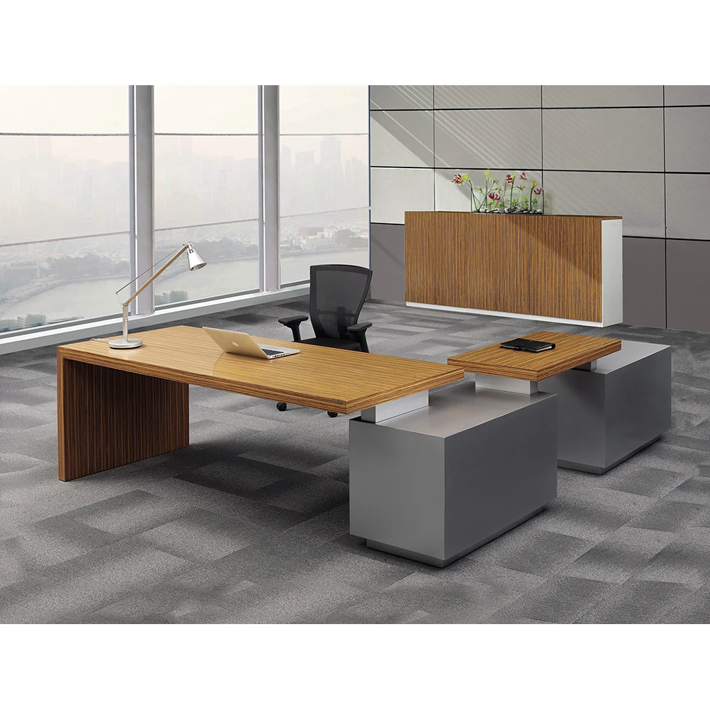 Carl High quality green certificate customized stable modern solid wooden office desk manager boss computer table