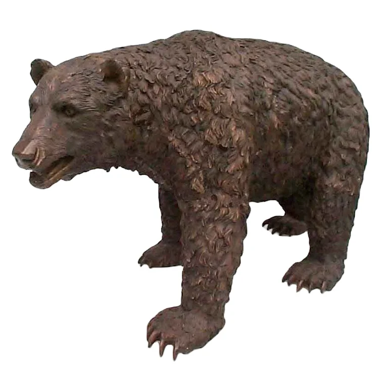Hand Made Large Metal Animal Sculpture Life Size Copper Brass Bronze Bear Statues For Garden
