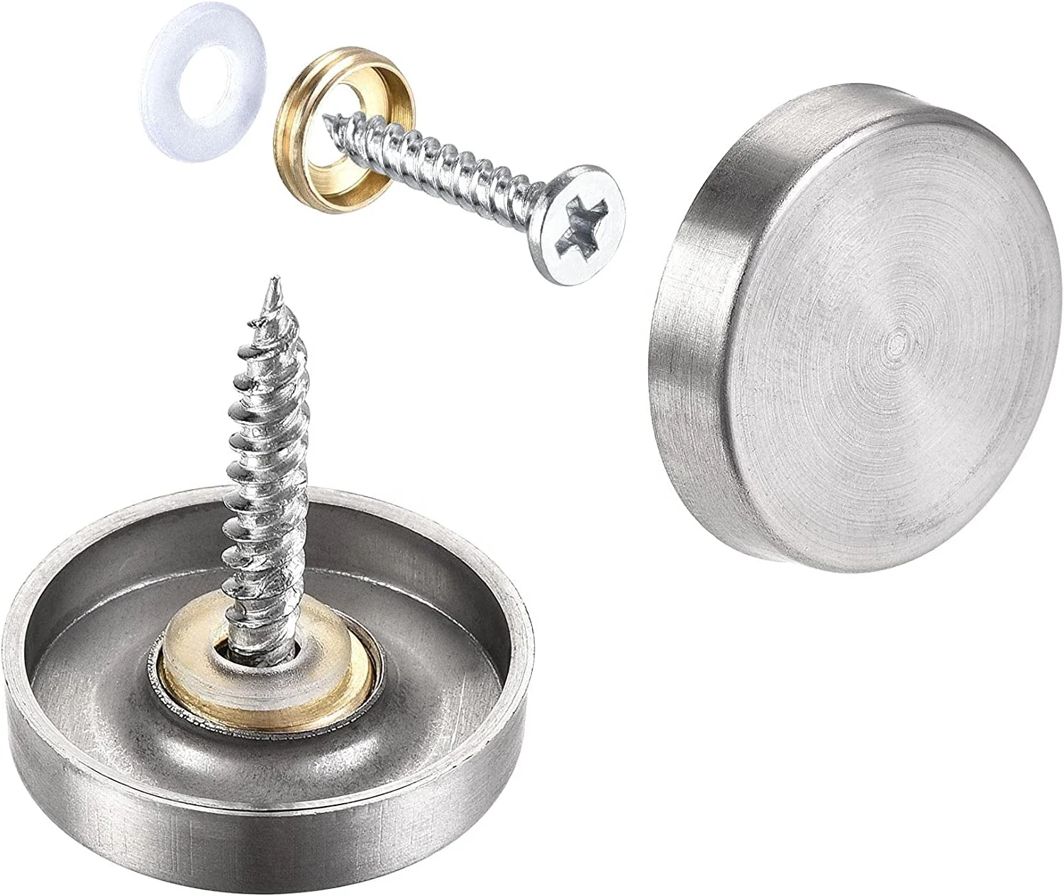 Stainless Steel  Decorative Cover Nails Gold Brushed Mirror Screws