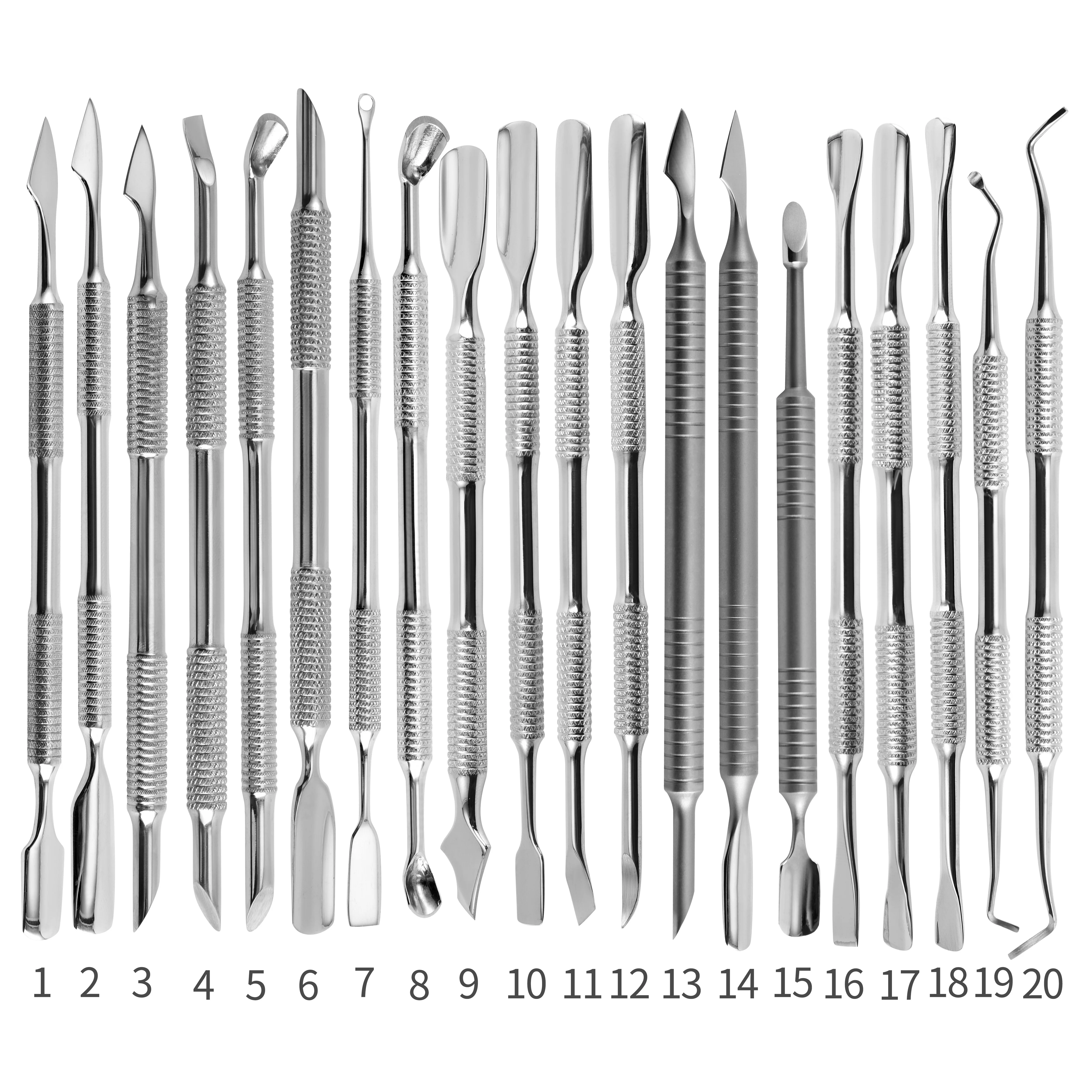 Manicure Stainless Steel Cuticle Pusher Nail Polish Gel Remove Double Ended Nail Pusher For Fingernail And Toenail