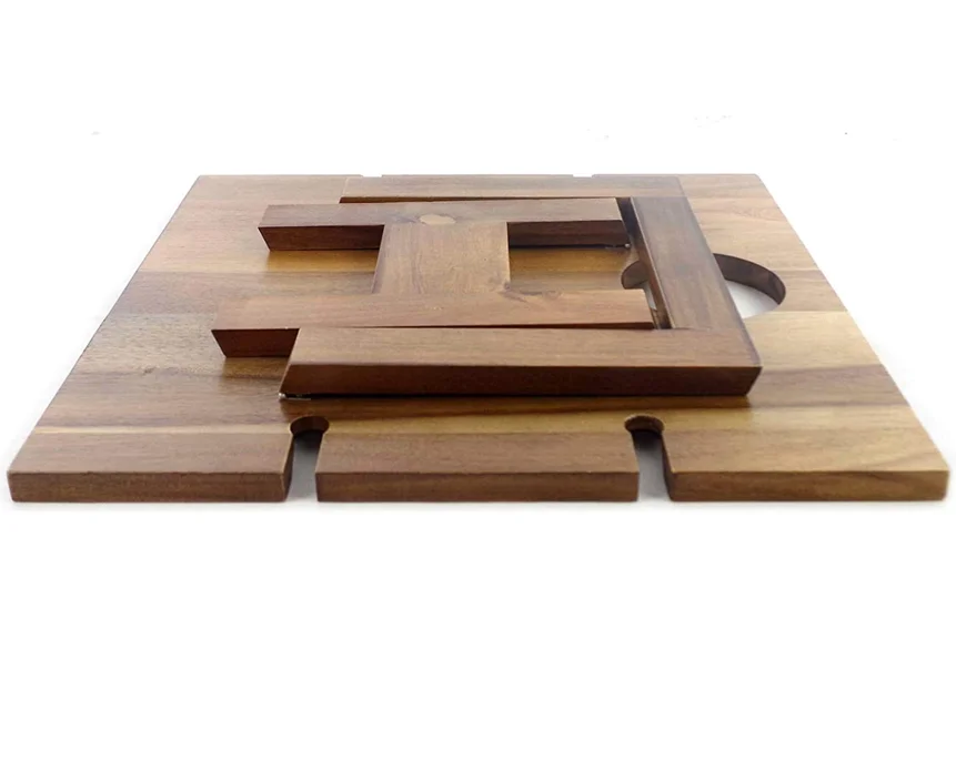 Portable Folding Wine Champagne Acacia Wood picnic table with Foldable Legs, Food-Safe Top, Bottle & Glass Holders