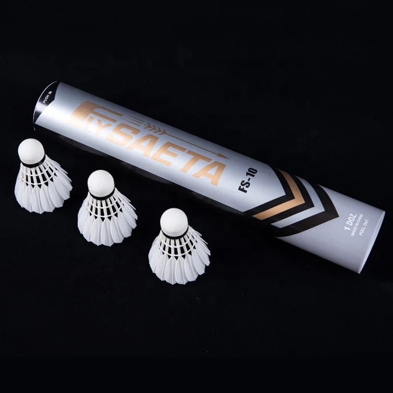 Best quality badminton shuttlecock goose feather shuttlecock FS-10  professional training aeroplane shuttlecock eg1130  AS50 OEM