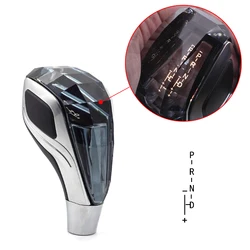 Car Gear Shift Knob handles with LED Backlight Crystal Shifter Lever Aluminum Leather Knobs Auto Car Parts Manual Universal